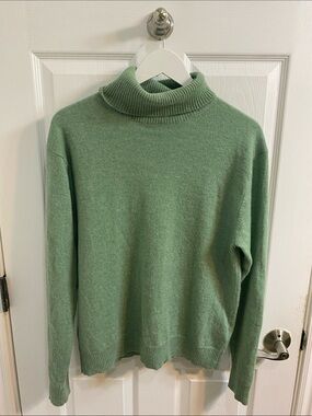 M&S AUTOGRAPH Green PURE CASHMERE ROLL NECK JUMPER Turtleneck Sweater Women’s 10